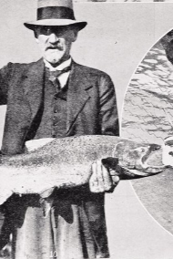 Lake Falconer Ayson holding a salmon.